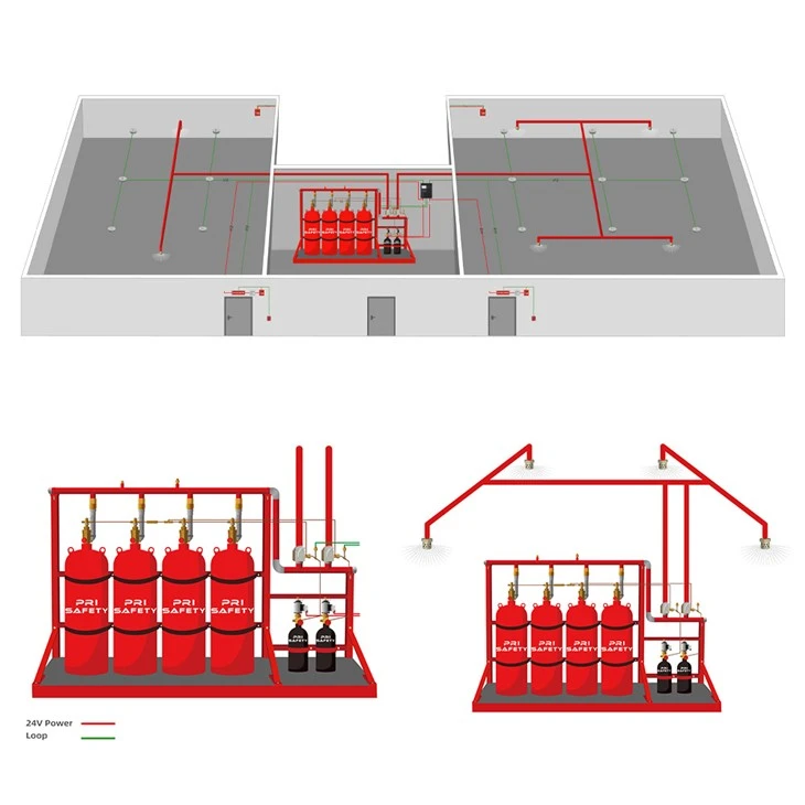 NFPA Data Center Fire Protection: Novce1230 HFC227EA FM200 Fire System High Pressure Water Mist Fire System With VESDA Detection For Electrical Room factory